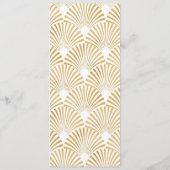 Elegant Goud Wit Geometrische Art Deco Bruiloft Menu (Achterkant)