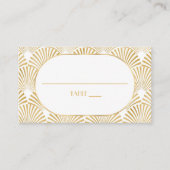 Elegant Goud Wit Geometrische Art Deco Bruiloft Plaatskaartje (Voorkant)