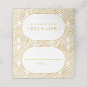 Elegant Goud Wit Geometrische Art Deco Bruiloft Plaatskaartje (Buitenkant ongevouwen)