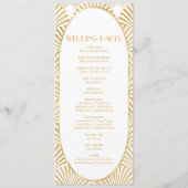 Elegant Goud Wit Geometrische Art Deco Bruiloft Programmakaart (Achterkant)