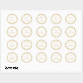 Elegant Goud Wit Geometrische Art Deco Bruiloft Ronde Sticker (Vel)