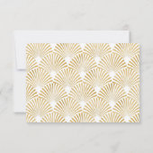 Elegant Goud Wit Geometrische Art Deco Bruiloft RSVP Kaartje (Achterkant)
