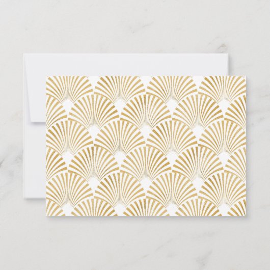 Elegant Goud Wit Geometrische Art Deco Bruiloft RSVP Kaartje (Achterkant)