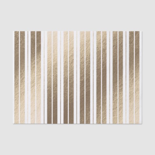 Elegant Goud Wit Gestreept Tissuepapier (Voorkant)