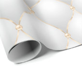 Elegant Goud Wit Glam Kerstmis Cadeaupapier (Rol Hoek)