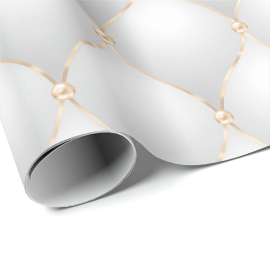 Elegant Goud Wit Glam Kerstmis Cadeaupapier (Rol Hoek)