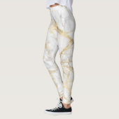 Elegant Goud Wit Grijs Marmer Leggings (Links)