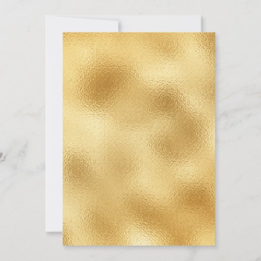 Elegant Goud & Wit Huwelijksrepetitie Diner Glam Kaart (Achterkant)