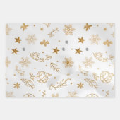Elegant Goud & Wit Kerstmis 19 "x29" Inpakpapier Vel (Voorkant 2)