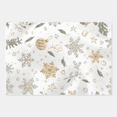 Elegant Goud & Wit Kerstmis 19 "x29" Inpakpapier Vel (Voorkant)