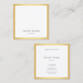 Elegant Goud Wit Moderne Professionele Sjabloon Vierkante Visitekaartje (Voorkant / Achterkant)