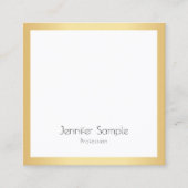Elegant Goud Wit Moderne Professionele Sjabloon Vierkante Visitekaartje (Voorkant)