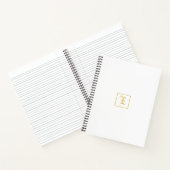 Elegant Goud Wit Monogram Gepersonaliseerd Notitie Notitieboek (Binnen)