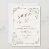 Elegant Goud Wit Pensioen Partij Opslaan van de Da Kaart (Voorkant)