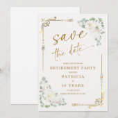 Elegant Goud Wit Pensioen Partij Opslaan van de Da Kaart (Voorkant / Achterkant)