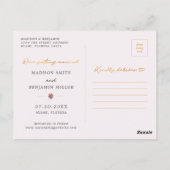 Elegant Goud Wit Roze Wildflower Save the Date Briefkaart (Achterkant)