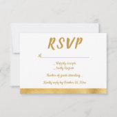 Elegant Goud & Wit RSVP Glam Bruiloft Partij (Voorkant)