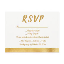 Elegant Goud & Wit RSVP Glam Bruiloft Partij