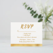 Elegant Goud & Wit RSVP Glam Bruiloft Partij Uitnodiging Briefkaart (Staand voorkant)