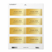 Elegant Goud Wit Script Professionele Verzending Etiket (Full Sheet)