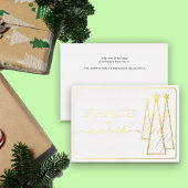 Elegant Goud Wit Vrede op Aarde Zaken Folie Feestdagenkaart