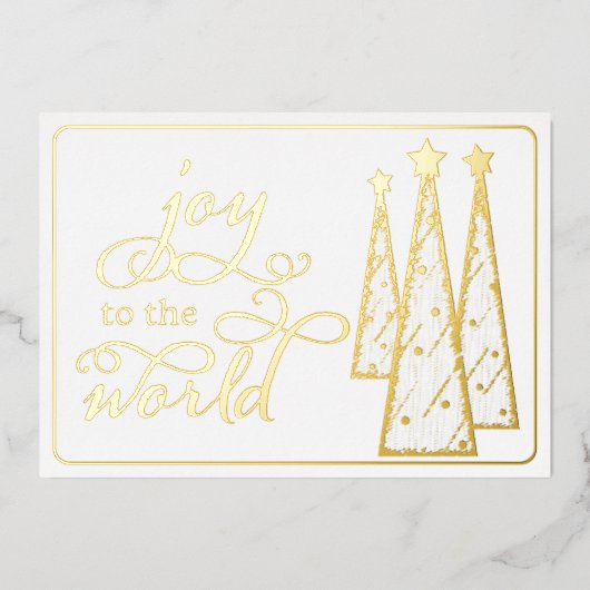 Elegant Goud Wit Vreugde aan de Wereldzaken Folie Feestdagenkaart (Voorkant)