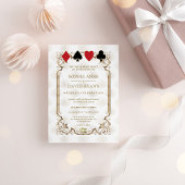 Elegant Goud Witte Casino Las Vegas Poker Huwelijk Kaart