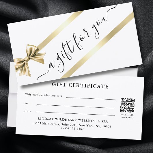 ELEGANT GOUD WITTE LINT Cadeaubon