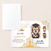 Elegant Goud & Witte Luxe Afstudeerfeest Folie Kaarten (Display)