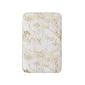 Elegant Goud Witte Nep Marmer Patroon Badmat (Voorkant Verticaal)
