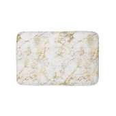 Elegant Goud Witte Nep Marmer Patroon Badmat (Voorkant)