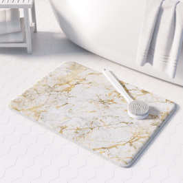 Elegant Goud Witte Nep Marmer Patroon Badmat
