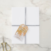 Elegant Goud Witte Sneeuw Huis Kerstmis Nieuwjaar Cadeaulabel (Met Touw)