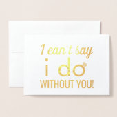 Elegant goud zal je mijn bruidsmeisje voorstel zij folie kaarten (Voorkant met envelop)