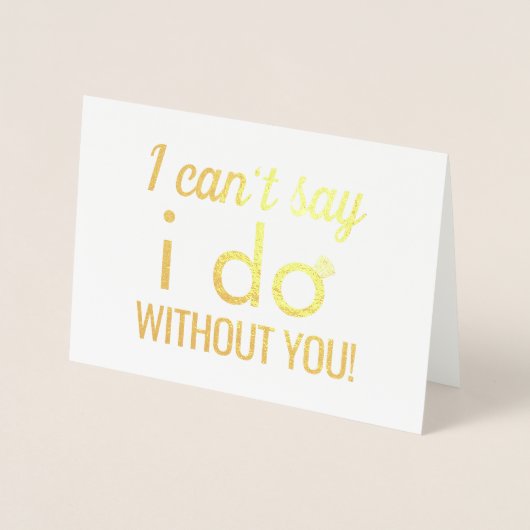 Elegant goud zal je mijn bruidsmeisje voorstel zij folie kaarten (Voorkant)