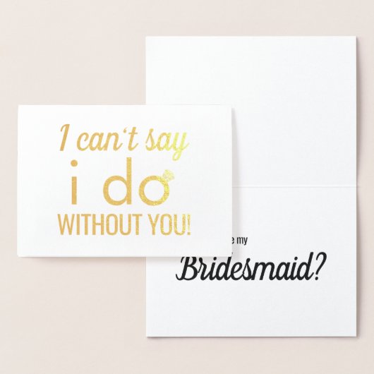 Elegant goud zal je mijn bruidsmeisje voorstel zij folie kaarten (Display)