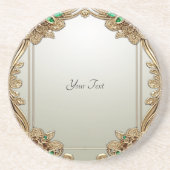 Elegant Goud  Zandsteen Onderzetter (Voorkant)