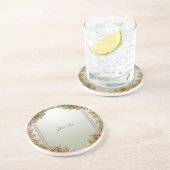 Elegant Goud  Zandsteen Onderzetter (Zijkant)