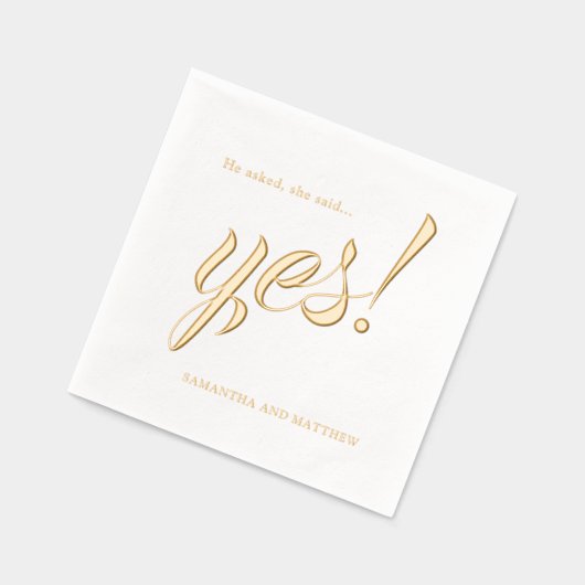 Elegant goud ze zei ja verlovingsfeest folie servetten (Links)