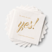 Elegant goud ze zei ja verlovingsfeest folie servetten (Insitu (Gestapeld))