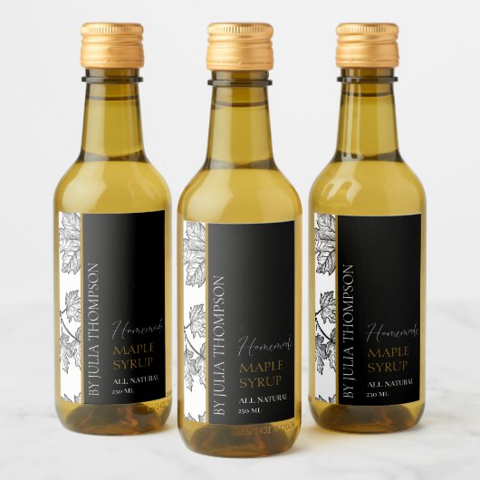 Elegant goud zelfgemaakte esdoorn siroop label wijn etiket (Flessen)