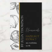 Elegant Goud Zelfgemaakte Hazelnoot Extract Label Wijn Etiket (Enkel label)