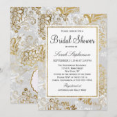 Elegant Goud Zilver en Grijs Bloemen Vrijgezellenf Kaart (Voorkant / Achterkant)