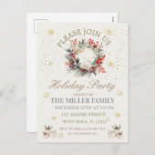 Elegant goud&zilver feestje  feestdagenkaart (Voorkant / Achterkant)