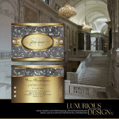 Elegant Goud Zilver Glitter Sterren Diamond Initia Visitekaartje