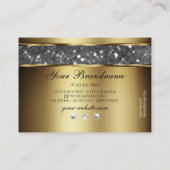 Elegant Goud Zilver Glitter Sterren en Diamanten Visitekaartje (Achterkant)