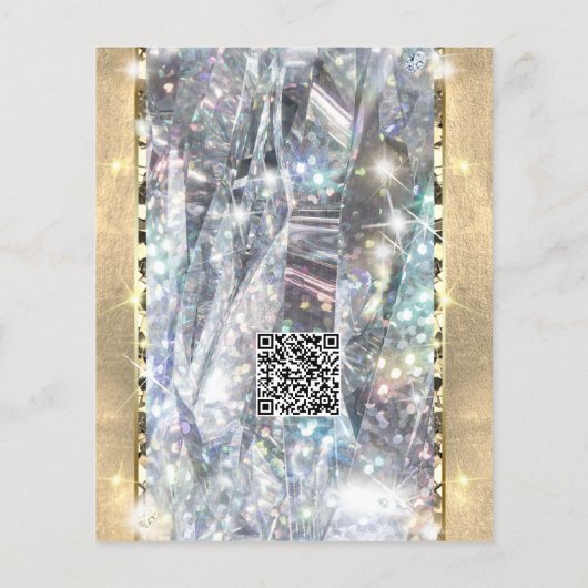 Elegant Goud Zilver Holograph Unieke Glitter Flyer (Achterkant)