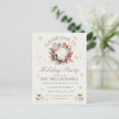 Elegant  Goud&Zilver Kerstfeest  Feestdagenkaart (Staand voorkant)