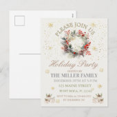 Elegant  Goud&Zilver Kerstfeest  Feestdagenkaart (Voorkant / Achterkant)