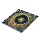 Elegant Goud Zon Mandala Hemelse Esthetische Decor Tegeltje (Zijkant)